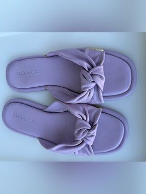 Coach Brooklyn Twist Knot Lilac Violet Sliders Size 8.5